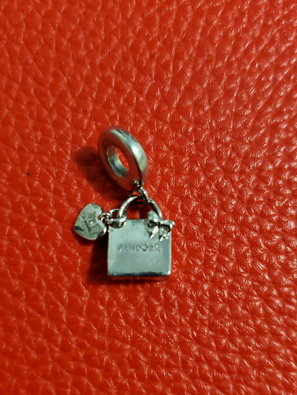 Pandora 925 Sterling Silver Handbag Charm with Heart Tag